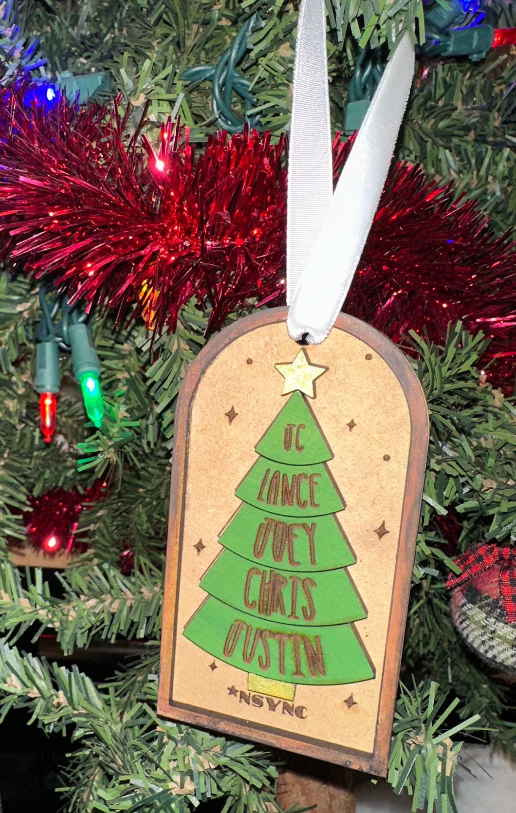 Boyband Christmas Tree Wood Ornament