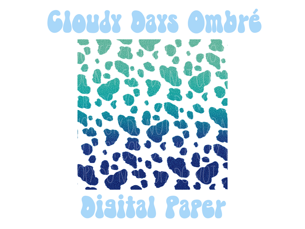 Cloudy Days Ombré Digital Paper